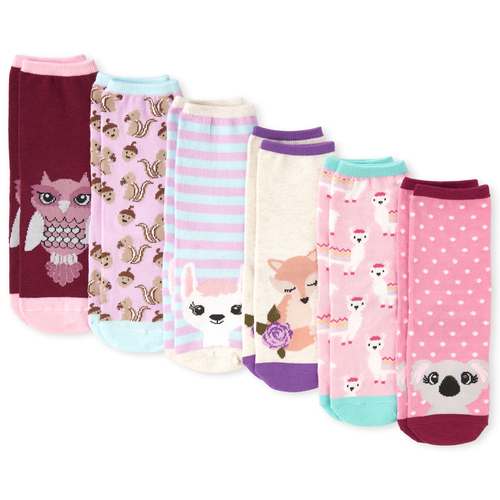 

Girls Critter Crew Socks 6-Pack - Multi - The Children's Place