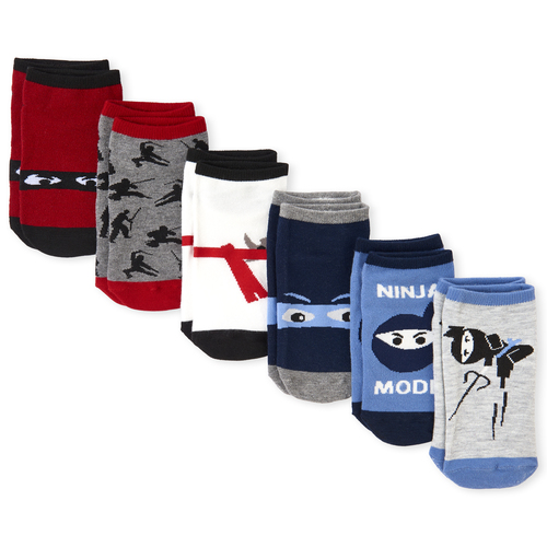 

Boys Boys Ninja Ankle Socks 6-Pack - Red - The Children's Place