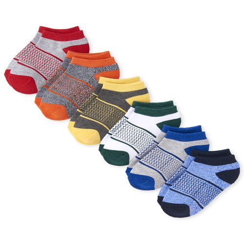

s Boys Mix And Match Zig Zag Ankle Socks 6-Pack - Multi - The Children's Place