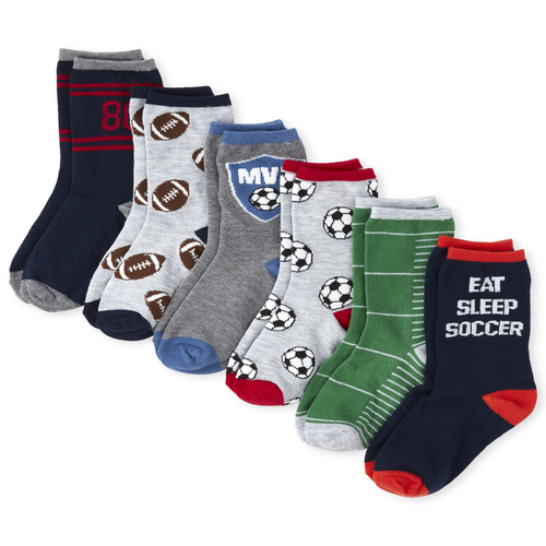 

Boys Boys Soccer Crew Socks 6-Pack - Gray - The Children's Place