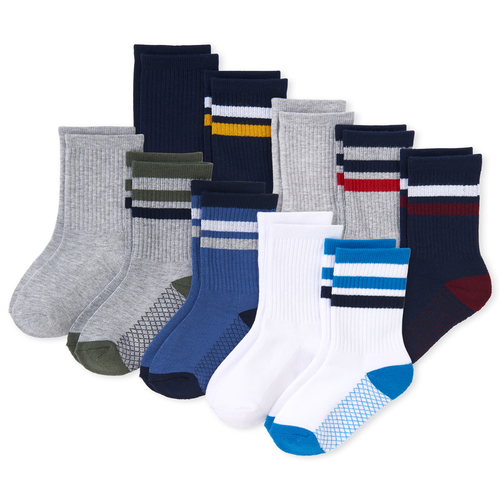 

Boys Boys Striped Crew Socks 10-Pack - Multi - The Children's Place