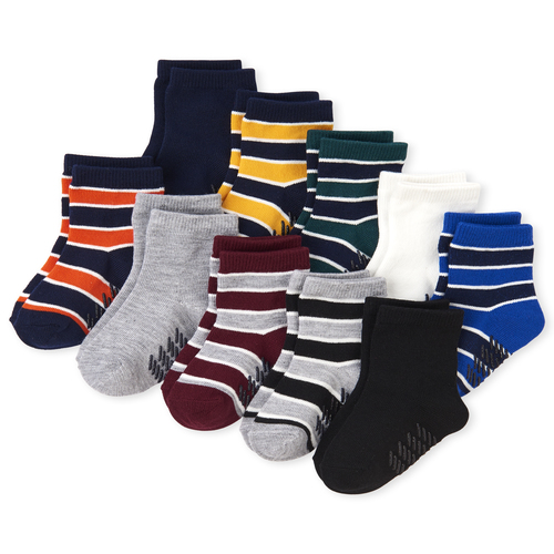 

s Toddler Boys Striped Midi Socks 10-Pack - Multi - The Children's Place