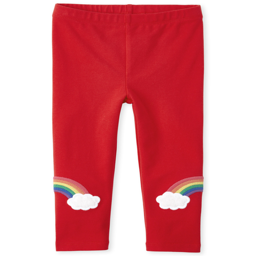 

Baby Girls Toddler Happy Rainbow Leggings - Red - The Children's Place