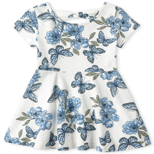 

s Baby And Toddler Butterfly Bow Back Dress - White - The Children's Place