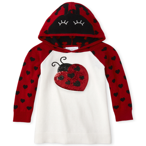 

s Baby And Toddler Little Love Bug Sweater Dress - White - The Children's Place