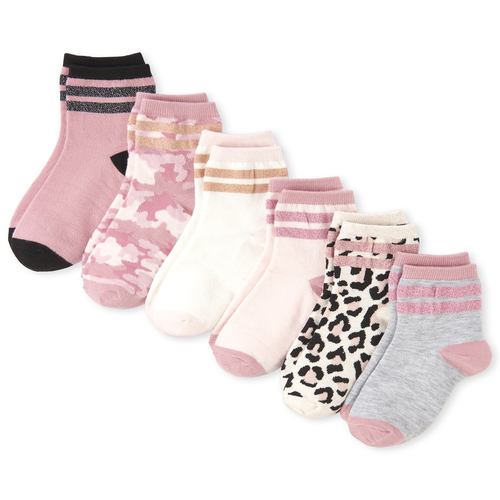

Girls Leopard Midi Socks 6-Pack - Multi - The Children's Place