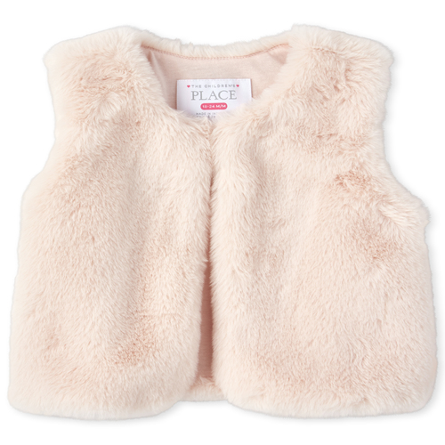 

s Toddler Faux Fur Vest - Pink - The Children's Place