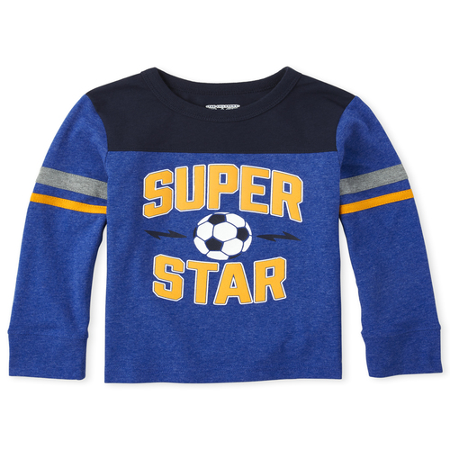 

s Baby And Toddler Boys Football Top - Blue - The Children's Place