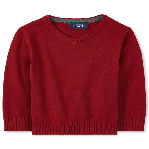 

s Baby And Toddler Boys Matching V-Neck Sweater - Red - The Children's Place