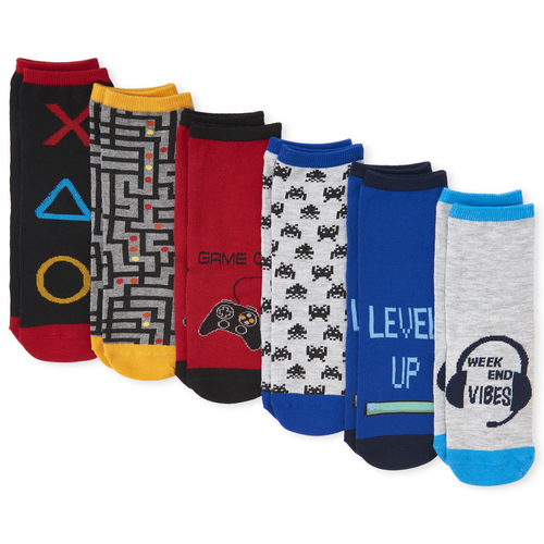 

Boys Boys Gamer Crew Socks 6-Pack - Black - The Children's Place