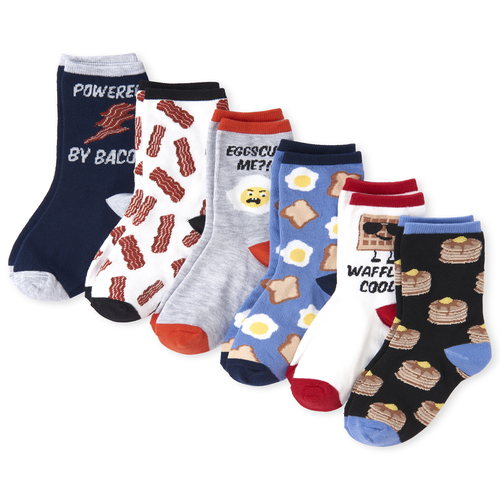

Boys Boys Breakfast Crew Socks 6-Pack - Multi - The Children's Place