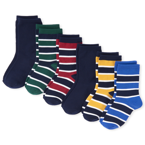 

Boys Boys Striped Crew Socks 6-Pack - Multi - The Children's Place