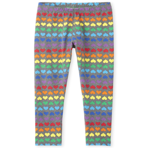 

Girls Rainbow Heart Leggings - Red - The Children's Place
