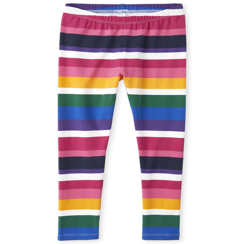 

Girls Rainbow Striped Leggings - Pink - The Children's Place