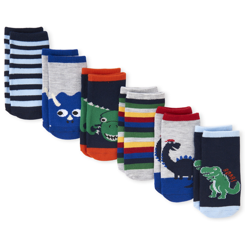 

s Toddler Boys Tiny Dino Midi Socks 6-Pack - Gray - The Children's Place