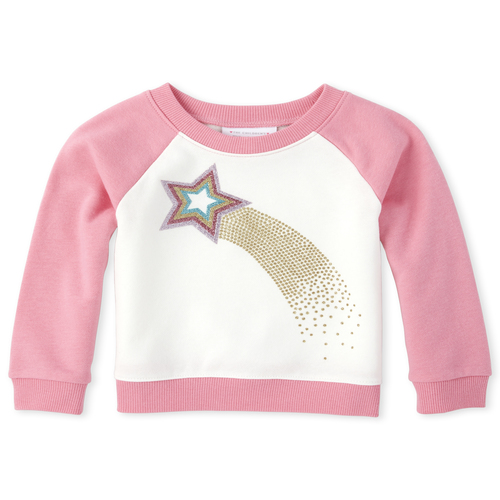 

s Baby And Toddler Active Glitter Fleece Sweatshirt - Pink - The Children's Place