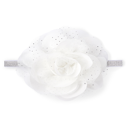 

Newborn Baby Foil Flower Headwrap - White - The Children's Place