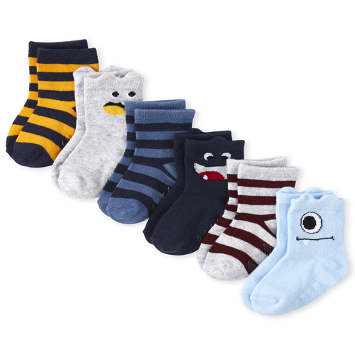 

s Baby Boys Monster Crew Socks 6-Pack - Multi - The Children's Place