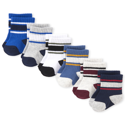 

s Baby Boys Striped Crew Socks 6-Pack - Multi - The Children's Place