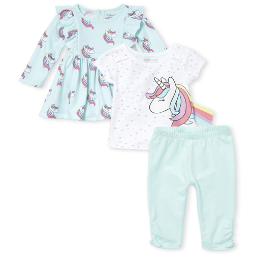 

s Baby Unicorn Star 3-Piece Playwear Set - Green - The Children's Place