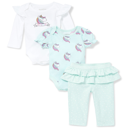 

s Baby Unicorn 3-Piece Playwear Set - Green - The Children's Place