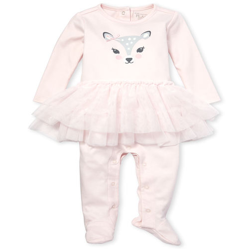 

Newborn Baby Sweet Deer Tutu Cotton Coverall - Pink - The Children's Place