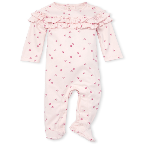 

s Baby Floral Cotton Coverall - Pink - The Children's Place