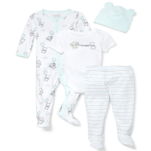 

Newborn Unisex Baby Flying Elephant 4-Piece Take Me Home Set - Green - The Children's Place