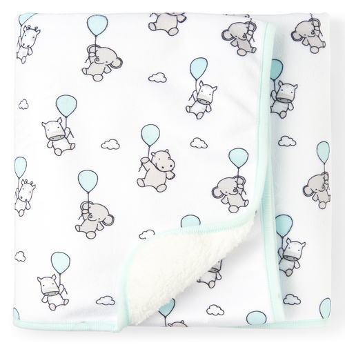

Newborn Unisex Baby Flying Elephant Cozy Blanket - White - The Children's Place