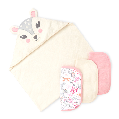 

Newborn Baby Sweet Deer Bath Towel And Wash Cloth 4-Piece Set - Multi - The Children's Place