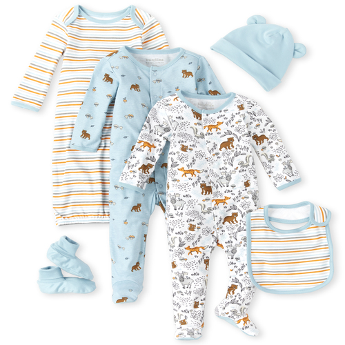 

Newborn Baby Boys Bear Friends 6-Piece Take Me Home Set - White - The Children's Place