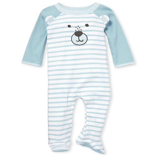 

s Baby Boys Bear Friends Cotton Coverall - Blue - The Children's Place