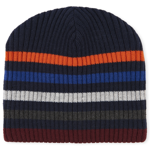 

Boys Boys Striped Reversible Beanie - Multi Hat - The Children's Place