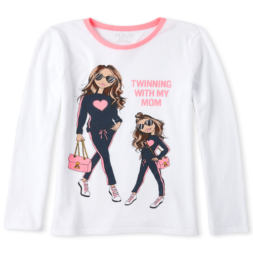 

Girls Twinning Mom Graphic Tee - White T-Shirt - The Children's Place