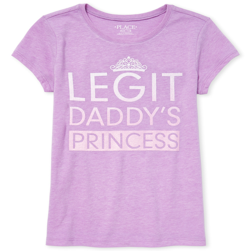 

s Glitter Daddy's Princess Graphic Tee - Purple T-Shirt - The Children's Place