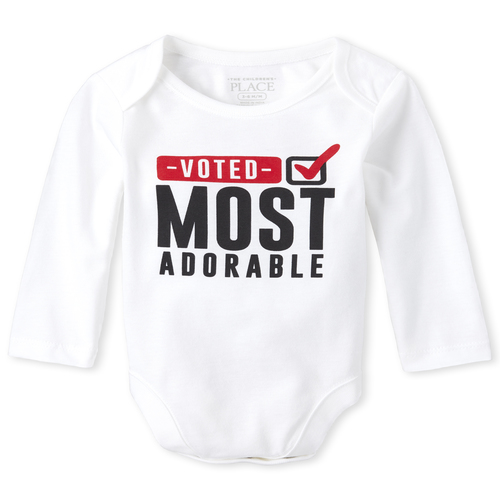 

Newborn Unisex Baby Adorable Graphic Bodysuit - White - The Children's Place