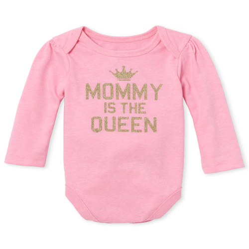 Baby Girls Glitter Mommy Graphic Bodysuit