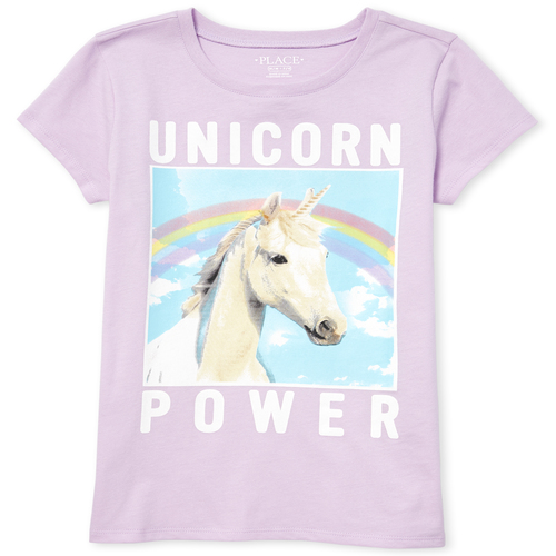 

s Unicorn Power Graphic Tee - Purple T-Shirt - The Children's Place