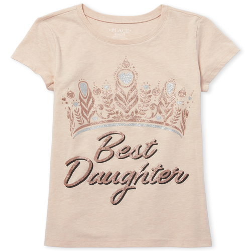 

s Glitter Best Daughter Graphic Tee - Pink T-Shirt - The Children's Place