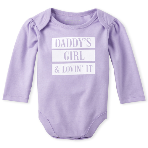

Newborn Baby Daddy's Girl Graphic Bodysuit - Purple - The Children's Place