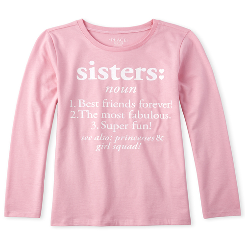 

s Glitter Sister Graphic Tee - Pink T-Shirt - The Children's Place