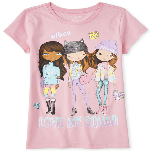 

s Squad Graphic Tee - Pink T-Shirt - The Children's Place