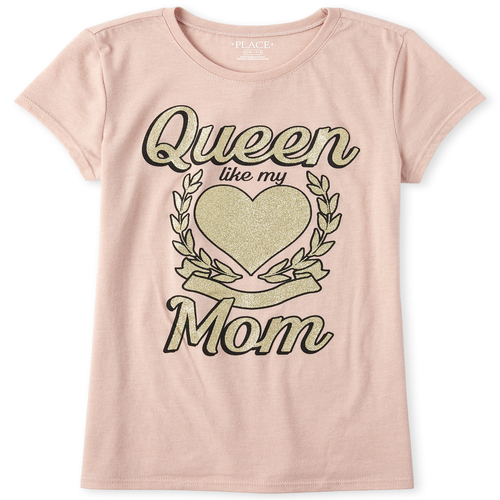 

s Glitter Queen Mom Graphic Tee - Pink T-Shirt - The Children's Place