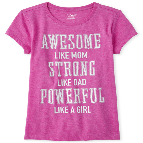 

s Glitter Powerful Graphic Tee - Purple T-Shirt - The Children's Place