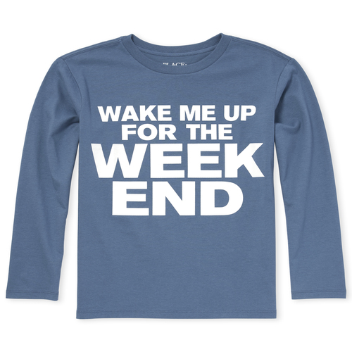 

s Boys Weekend Graphic Tee - Blue T-Shirt - The Children's Place