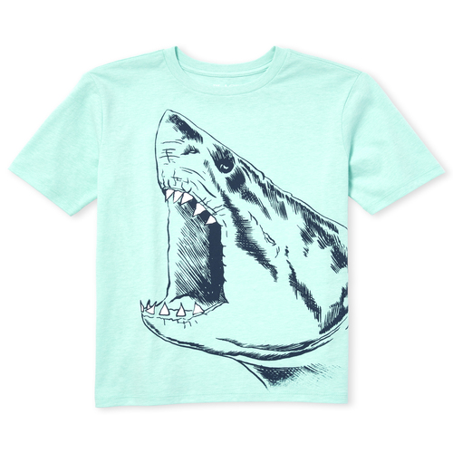 

Boys Boys Shark Graphic Tee - Green T-Shirt - The Children's Place