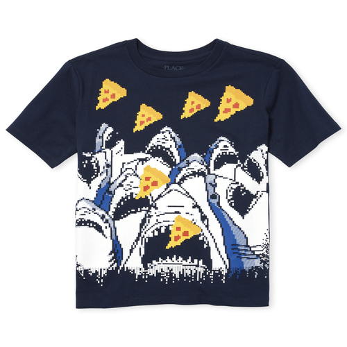 

Boys Boys Shark Pizza Graphic Tee - Blue T-Shirt - The Children's Place