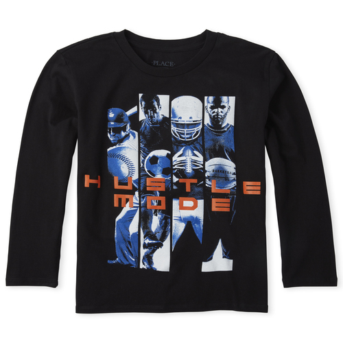 

Boys Boys Sports Graphic Tee - Black T-Shirt - The Children's Place