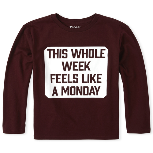 

s Boys Monday Graphic Tee - Red T-Shirt - The Children's Place