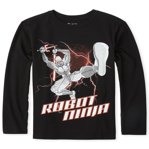 

s Boys Ninja Graphic Tee - Black T-Shirt - The Children's Place